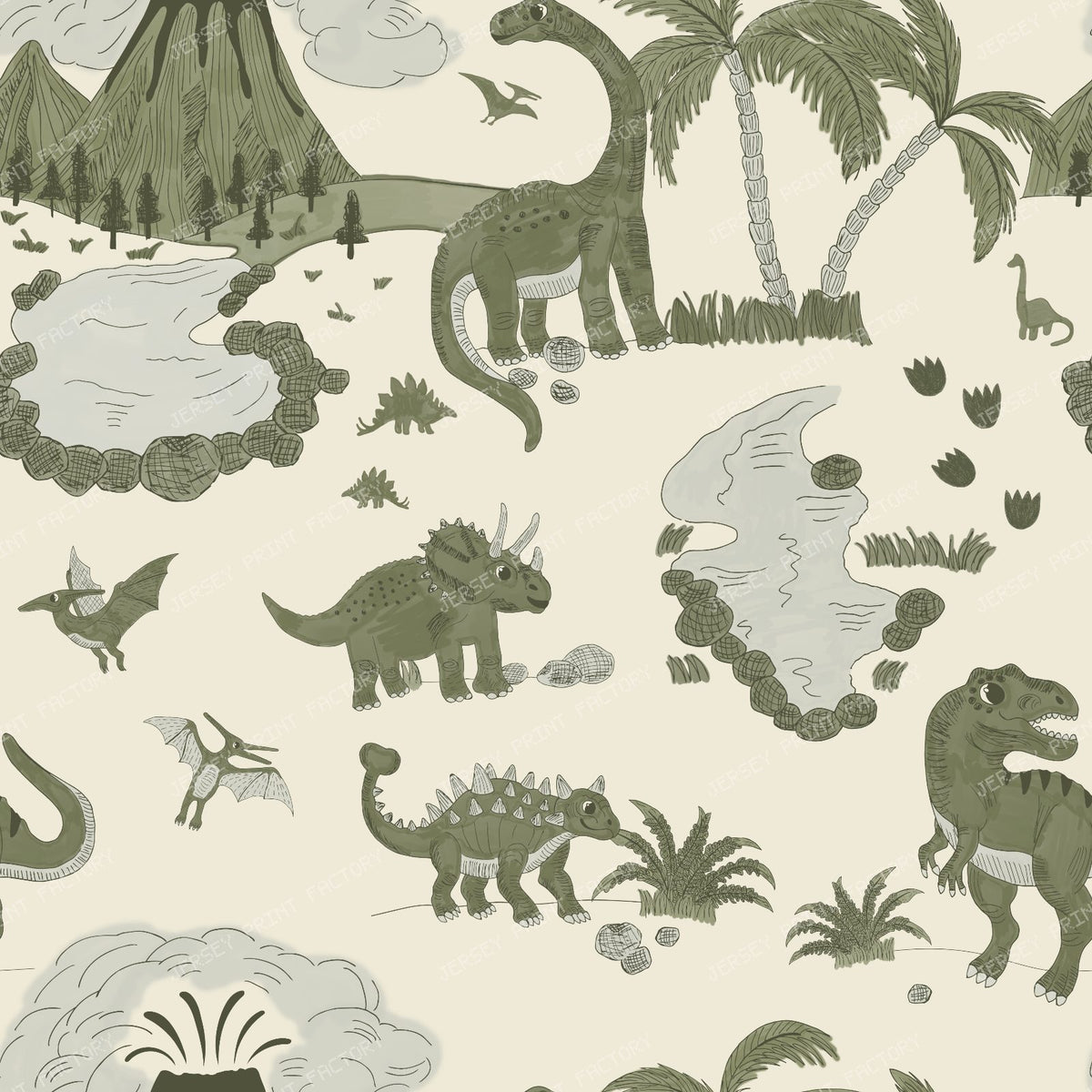 Dinosaur toile green