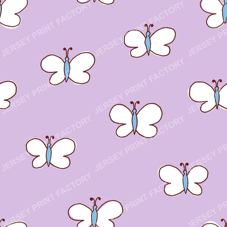 Retro Folk Art Butterflies Dusty Mauve