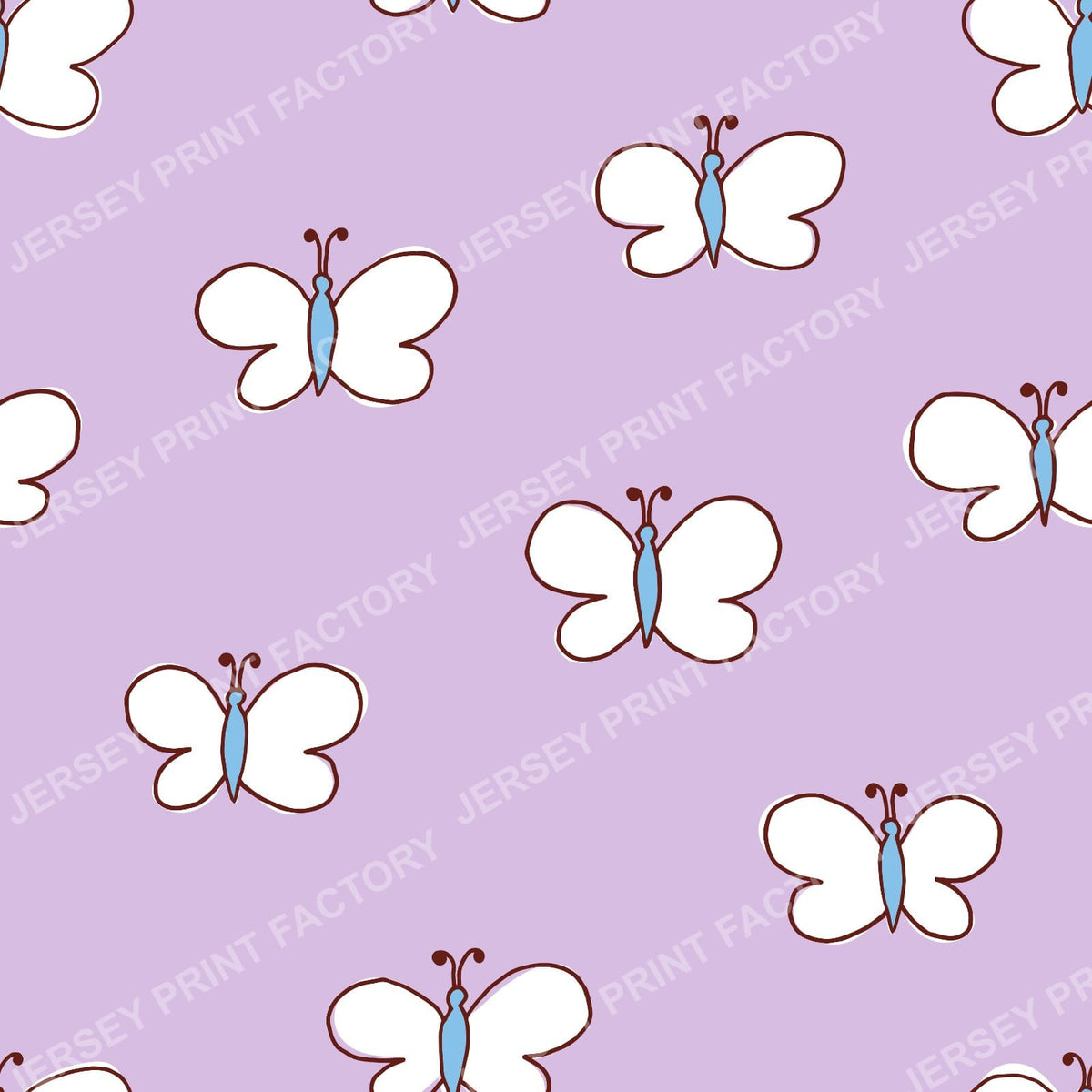 Retro Folk Art Butterflies Dusty Mauve
