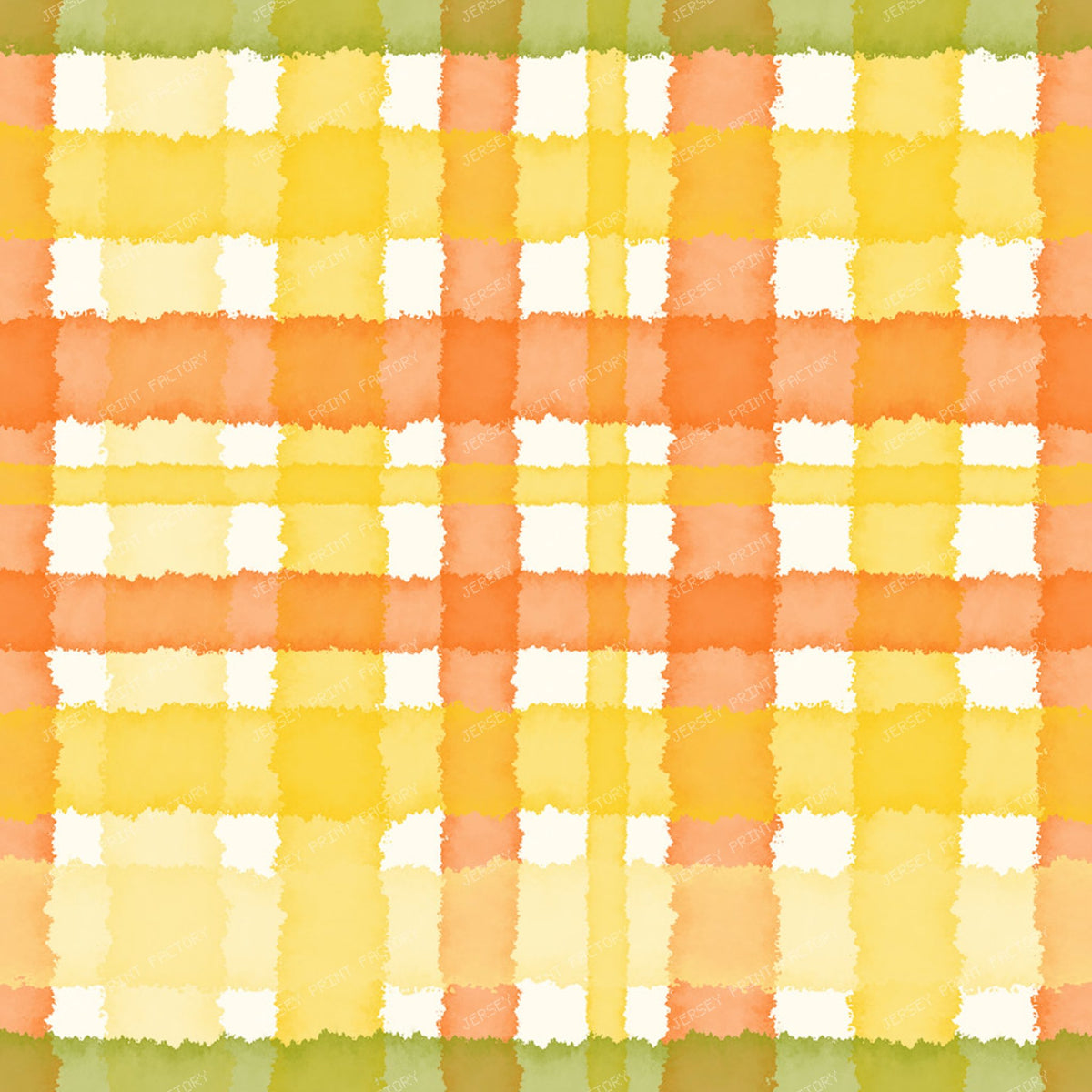 Summery Watercolour Tartan — Tangerine Dandelion