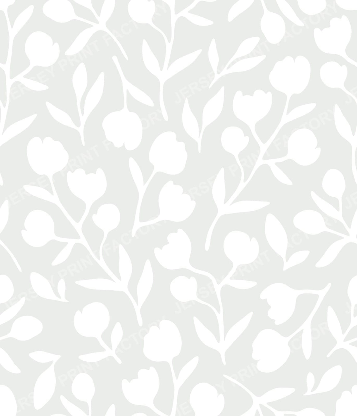 Fleurline - Modern Vintage Floral Silhouette - White on Light Sage