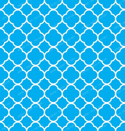 Blue Quatrefoil, Latticework, Moroccan Trellis — Blue 2