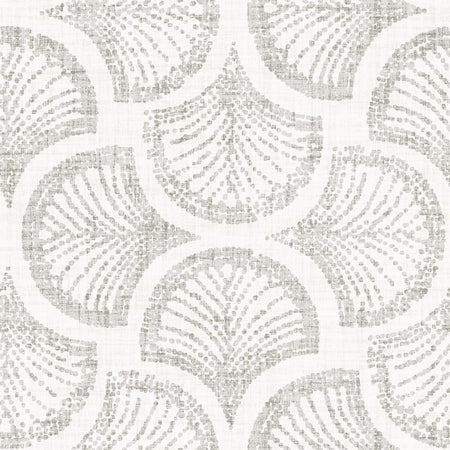 Ginkgo Leaf Scallop Fan Silver Grey Soft Neutral