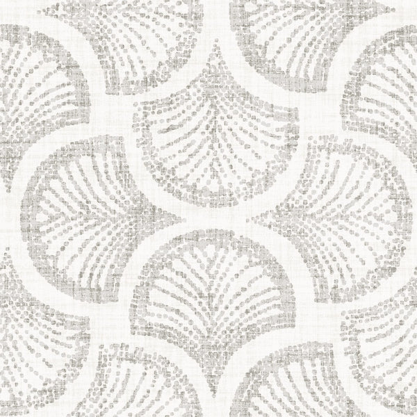 Ginkgo Leaf Scallop Fan Silver Grey Soft Neutral