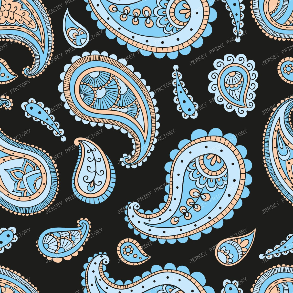 Blue Paisley, Persian Paisley, Paisley Pattern — Colorful 9