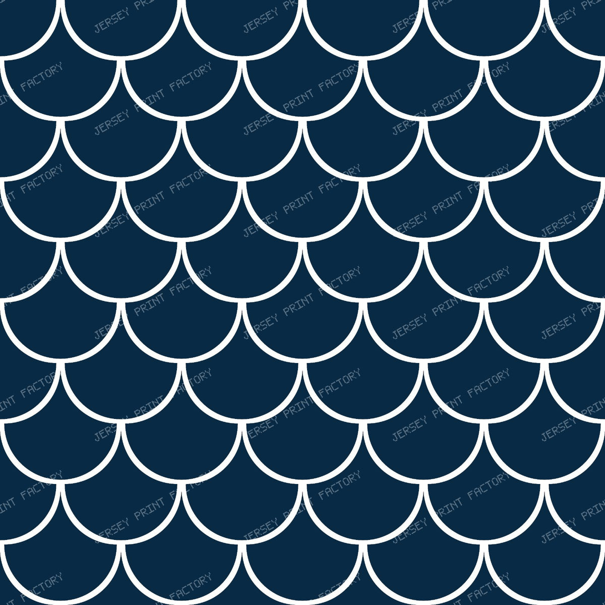 Blue Mermaid Scales, Fish Scales, Dragon Scales, Arch Pattern — Navy Blue