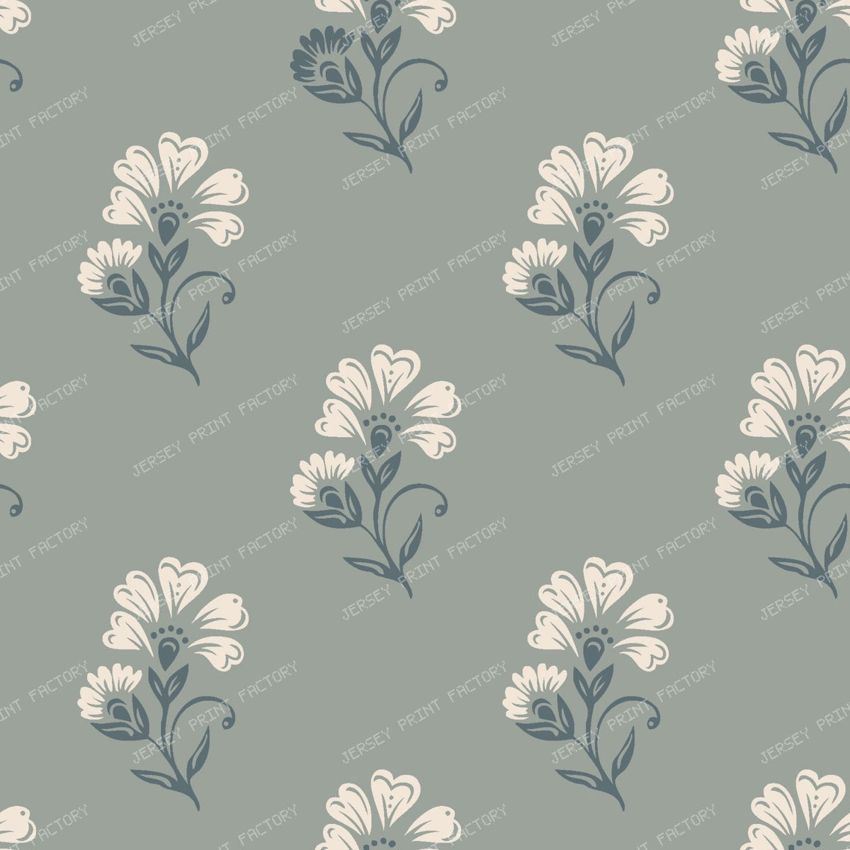 Beatrice   3 Colour Block Print   Green