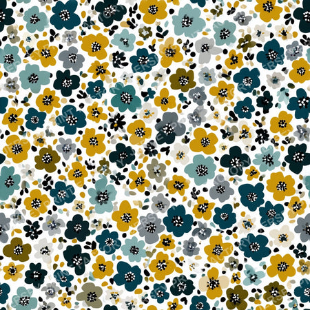 Abstract Geometric Ditsy Flower