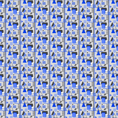 Royal Blue and Gray Geometric Abstract