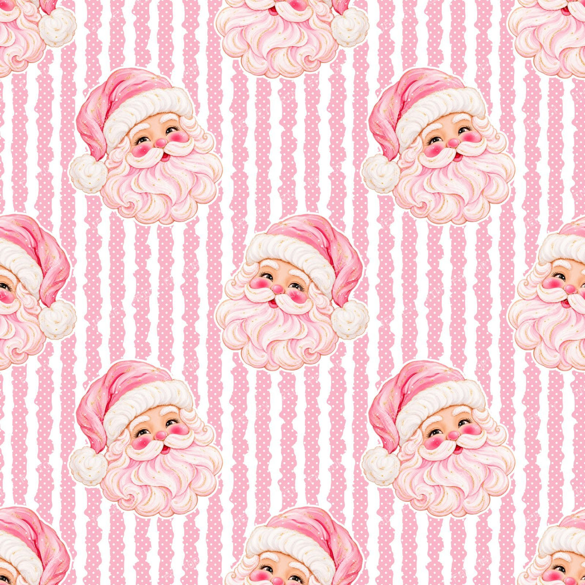Pink Christmas Santa Stripes
