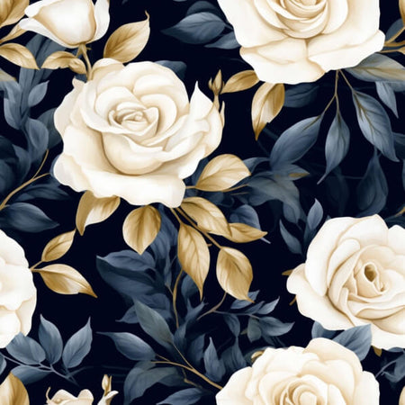 Midnight White Roses