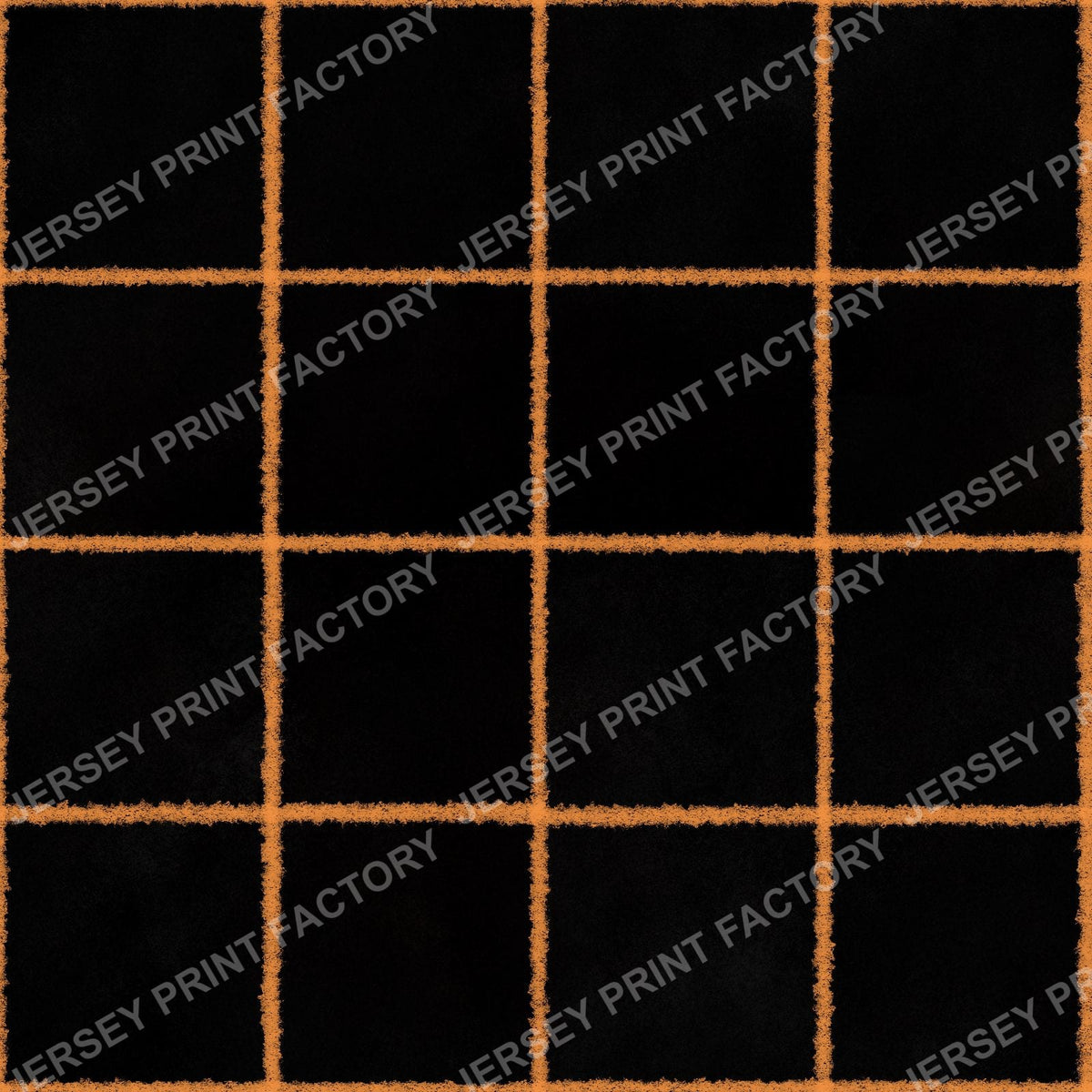 Orange Chalk Grid Lines on Black - Squares, Check