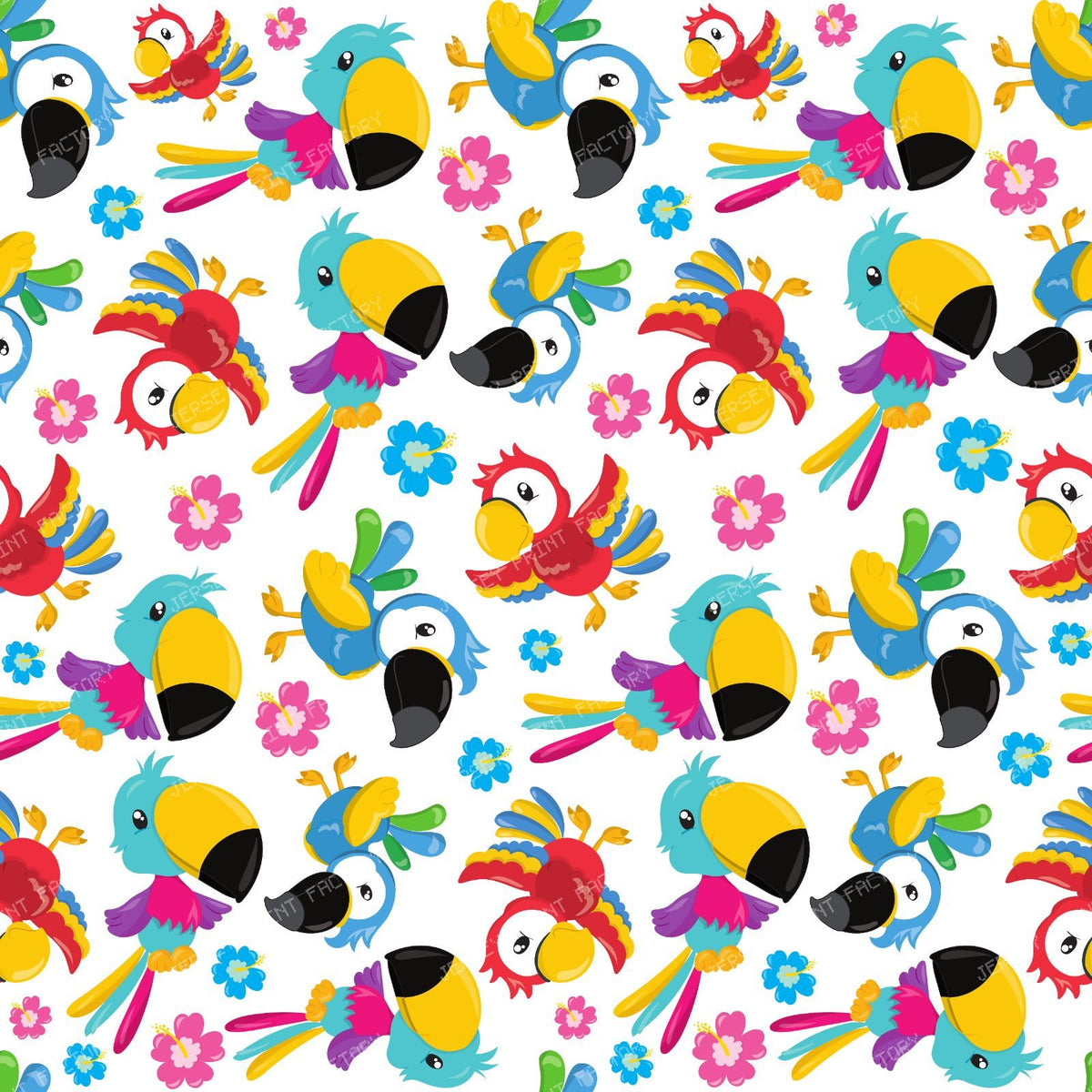 Colorful Parrots, Tropical Parrots, Birds, Flowers