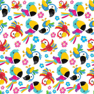 Colorful Parrots, Tropical Parrots, Birds, Flowers