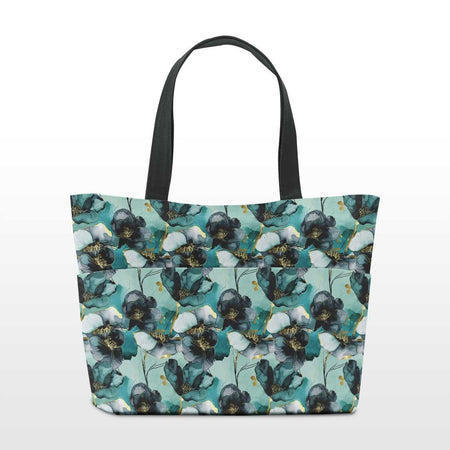 Inky Teal Flowers