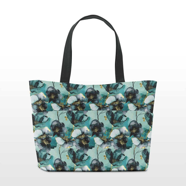 Inky Teal Flowers