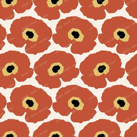 Retro Minimalist Poppy Bark — Warm Terracotta