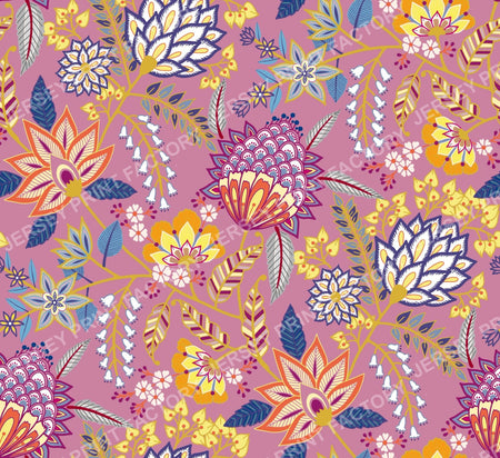 Modern Contemporary Chintz Floral Peach Pink