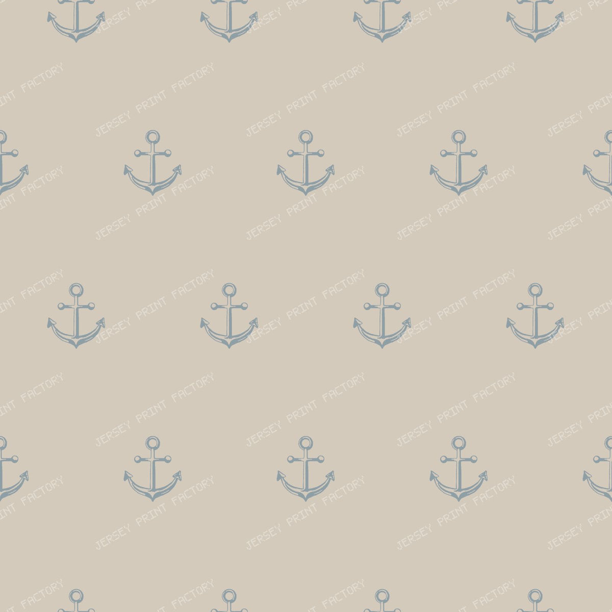 Brady - Nautical Anchor - Navy & Blue — Beige & Blue