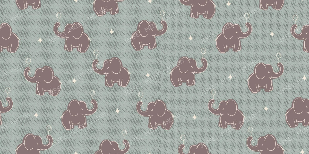 Baby elephant Gender neutral Modern nursery — Blue & grey