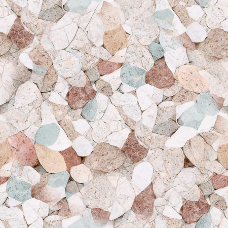 2026 PJP 100 — 51 Granite Rocks Stone Wall Pebbles - Tan