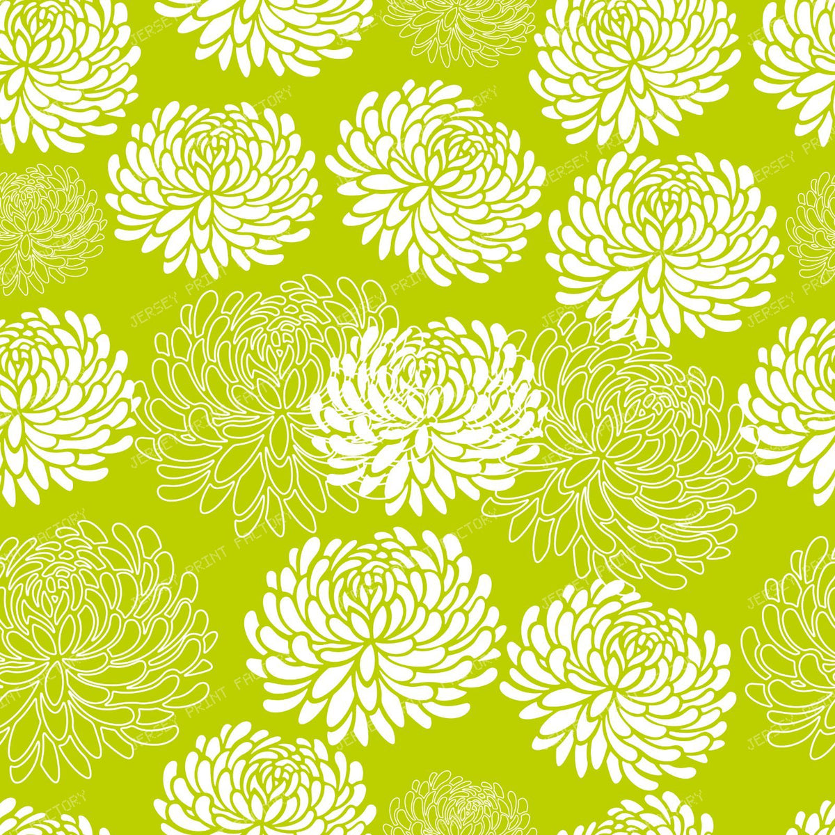 Blue Dahlia, White Dahlia, Pattern Of Flowers — Green 1
