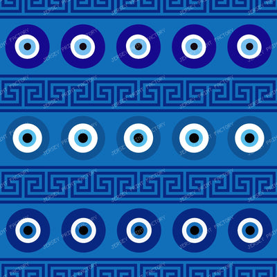 Evil Eye Pattern, Turkish Eye, Mati, Nazar, Meander Key — Navy Blue 3