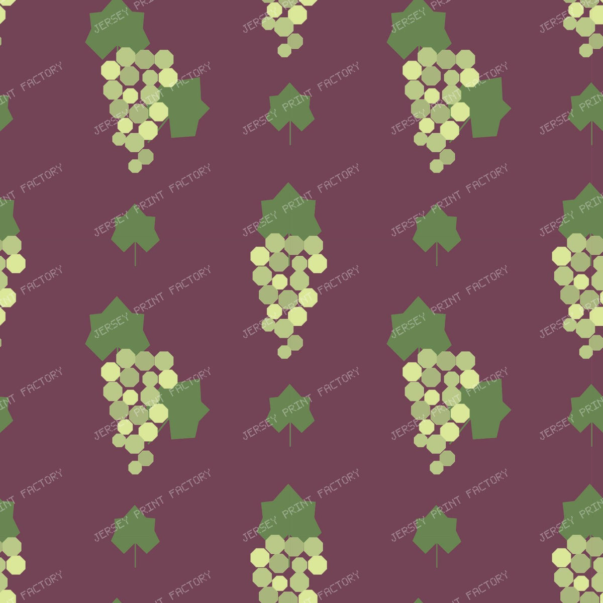 Grapevine Deco Green & Purple Clusters On Red (S) — Purple