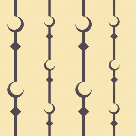 Crescents Beige On Sky Blue — Black on Beige