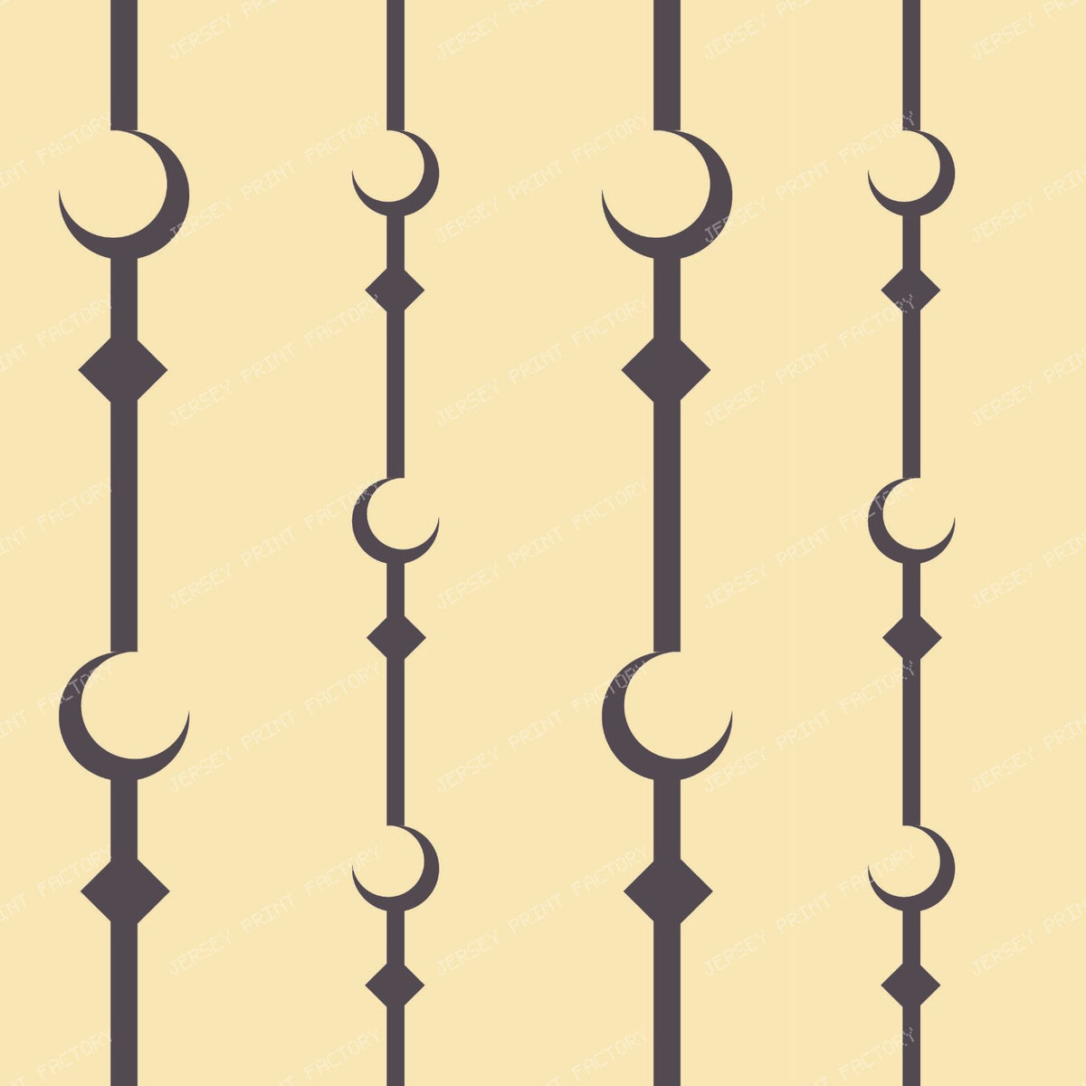 Crescents Beige On Sky Blue — Black on Beige
