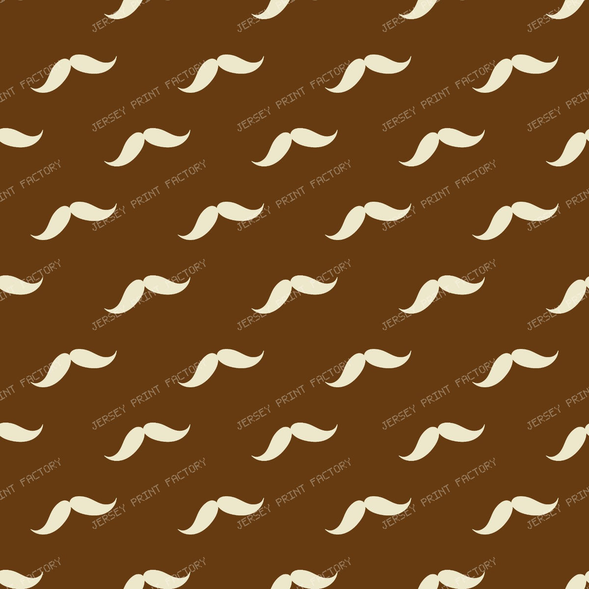 Mustache Pattern, Curly Mustache, Black and White — Brown 4