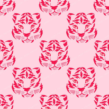 Blush Tigers — Tonal Pink Tiger Head Print