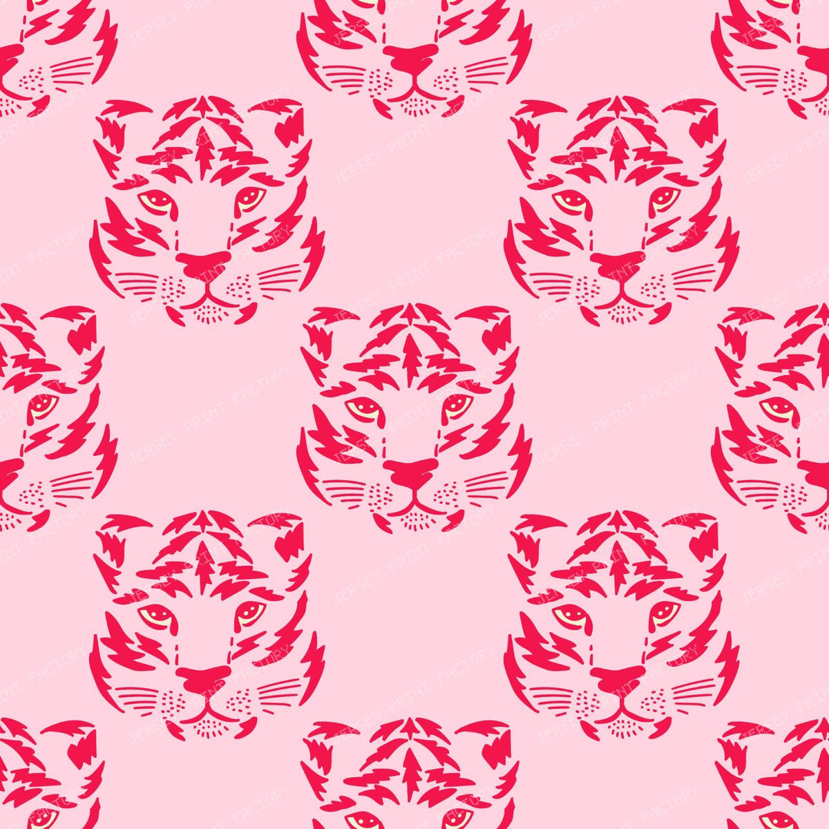 Blush Tigers — Tonal Pink Tiger Head Print