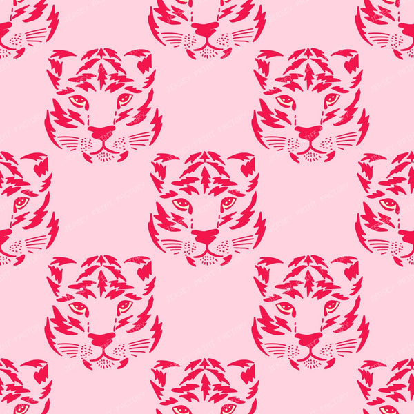 Blush Tigers — Tonal Pink Tiger Head Print