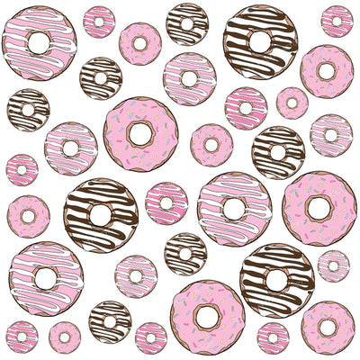 Donut Pattern, Chocolate Donuts, Caramel Donuts — Pink and White