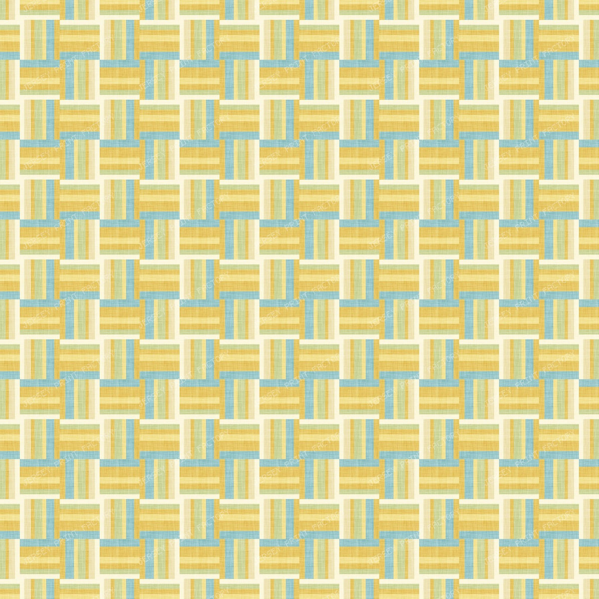 Quilt Inspired Basketweave - Mustard