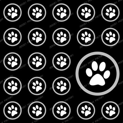 Pattern Of Paws, Paw Prints, Black and White