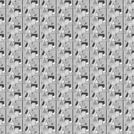 Monochromatic Gray  Abstract Geometric - Large
