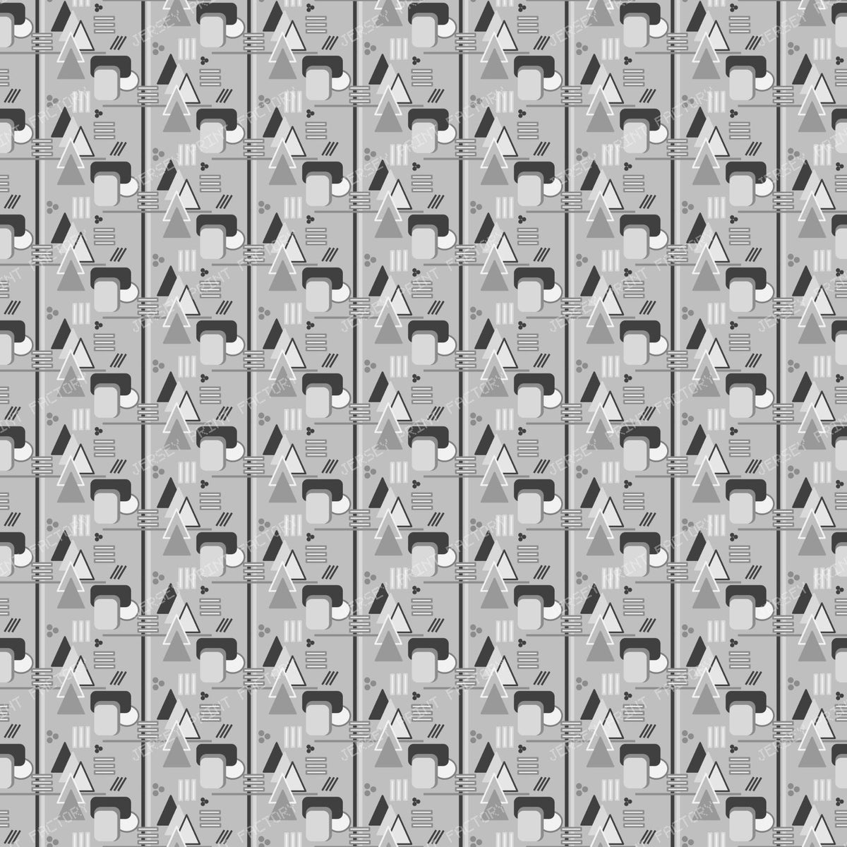 Monochromatic Gray  Abstract Geometric - Large