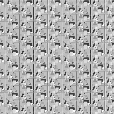 Monochromatic Gray  Abstract Geometric - Large