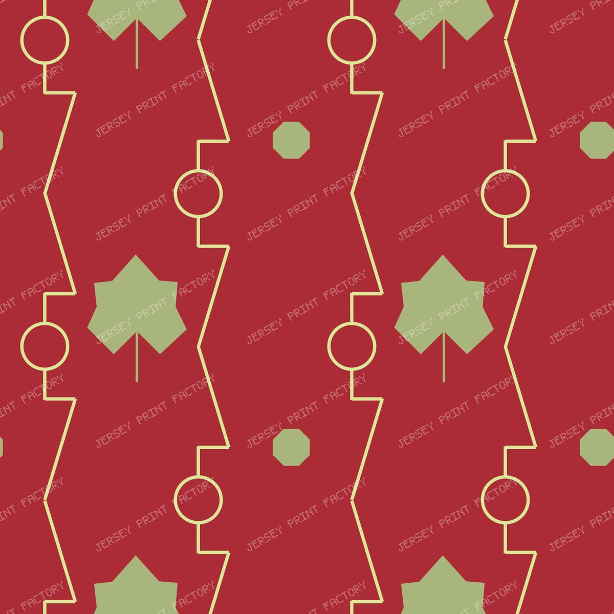Grapevine Deco Trellis Green Dark — Red