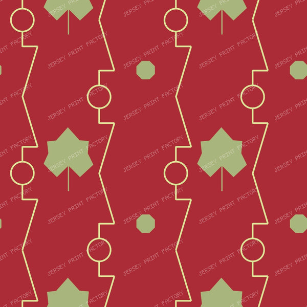 Grapevine Deco Trellis Green Dark — Red