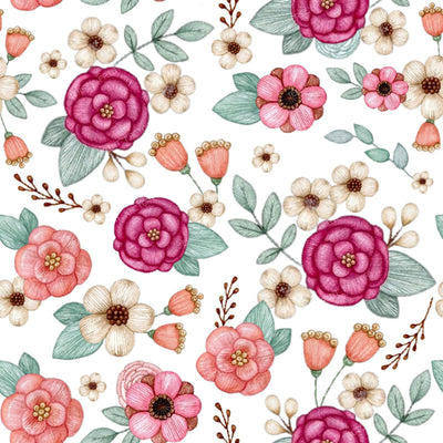Raspberry And Coral Floral