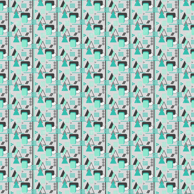 Gray and Sea Green Geometric Abstract