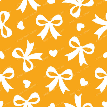 Bow Pattern, Coquette Bow, Ribbon, Cute Bow, White Bow, Hearts, Black — Orange 1