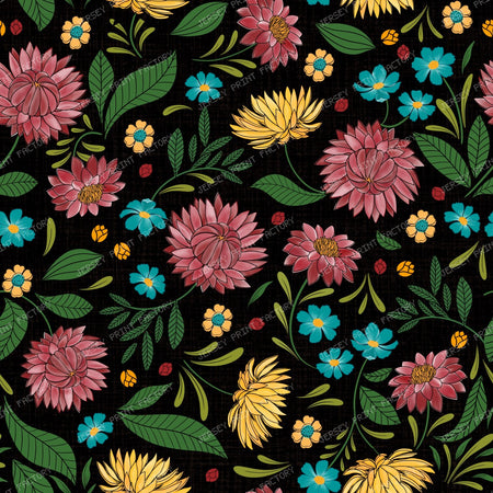 Modern Nostalgia Flowers in BLack