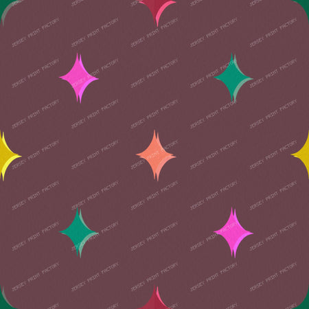 Colourful sparkle stars on Purple — Muted red