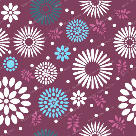 Colorful Flowers, Retro Flowers, Leaves, Dots, Floral Pattern — Colorful 4