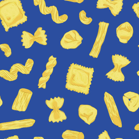 Tossed Pasta in Mediterranean Blue