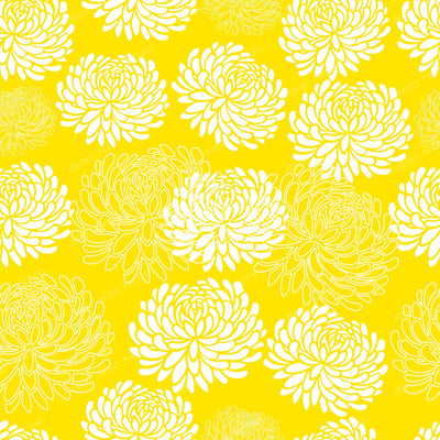 Blue Dahlia, White Dahlia, Pattern Of Flowers — Yellow 1